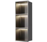 Étagère de Rangement de Douche étanche en Acier Inoxydable pour shampoing et Produits Essentiels Niche Murale de Salle de Bain Niche carrée encastrée Durable résistante à la Rouille Design Peu