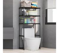 Étagère de rangement de grande capacité pour lave-linge et sèche-linge, économiseur d'espace de salle de bain, design sans perçage, nizer durable pour buanderie, toilettes et machine à laver (noir, 50