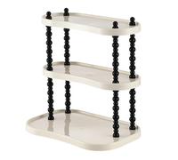 Étagère de rangement de maquillage Support de salle de bain à 3 niveaux Organisateur de soins de la peau en plastique Parfum Coiffeuse compacte Économie d'espace comptoir multi-niveaux cuisine commode