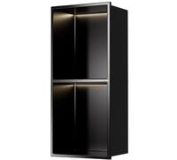 Étagère de rangement de salle de bain intégrée étanche en acier inoxydable pour shampooing/nizers Rack de rangement mural carré (couleur : noir, taille : 2)