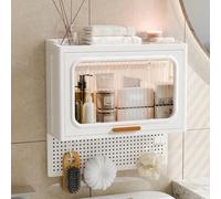 Étagère de rangement de salle de bain - Organiseur mural pour toilettes NoDrill Armoire cosmétique Économie d'espace Solution de rangement essentiel pour les petites salles de bains