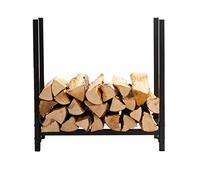 Étagère de rangement d'extérieur pour bûches avec roues - Support et chariot en métal pour bois de chauffage, assemblage facile pour cheminée intérieur/extérieur, support à bûches pour nization