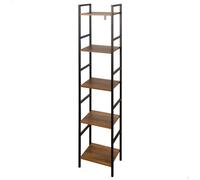 AKTIVE Max Home Étagère de Rangement, 5 étagères, Acier et Bois, Montage Facile, Robuste, Durable, Meubles de Salon, étagères en Bois, bibliothèque (18456) 30 x 24 x 144 cm