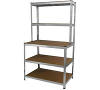 Etagère de Rangement en Acier Galvanisé Gris - 5 Tablettes - 100x180x60cm