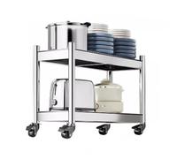 Étagère de rangement en acier inoxydable - Chariot utilitaire roulant multicouche pour cuisine, salle de bain et réfrigérateur dans les petits espaces