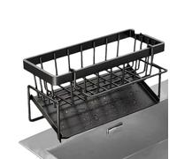 Étagère de rangement en acier inoxydable - Organiseur de cuisine double couche | Étagère d'évier robuste pour brosses, récureurs, savon, drainage rapide, durable, 23 x 9 x 11 cm, pour un usage