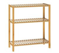 Casaria Étagère de Rangement en Bambou 66 x 58 x 26 cm 3 Niveaux réglables en Hauteur Charge Max. 30 kg
