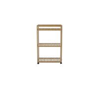 Étagère de rangement en bambou marron, 3 étagères, avec roulettes, à poser - Bloomingville, Aden - 30x55x85 cm