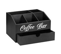 Étagère de rangement en bois pour café - Boîte de rangement de bar pour comptoir de bar, panier à condiments, support compact pour station de café | Organisation quotidienne pratique pour les