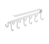 Étagère de rangement en fer à suspendre sans perçage pour ustensiles de cuisine, tasses, serviettes et penderie, 25,5 cm, pour économiser de l'espace (blanc)