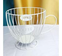 Étagère de rangement en métal pour 40 capsules de café - 16 x 16 x 10,5 cm - Panier de rangement compatible avec les capsules de café, les filtres, les crèmes - Noir et blanc