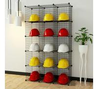 Étagère de rangement en métal sur pied, bacs de rangement empilables pour casques, casquettes et livres, solution multifonction peu encombrante