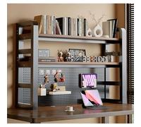 Étagère De Rangement En Panneau Perforé,Support De Rangement For Bureau,Organiseur De Livres,Organiseur De Rangement Noir,Étagère De Bureau À 2 Niveaux For Bureau(Oak,40.6x9.8x23.6in)