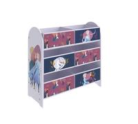 Disney La Reine des neiges Meuble de rangement pour jouets, 6 boîtes de rangement pour chambre à coucher - Fabriqué en bois/tissu/métal - Assemblage et nettoyage faciles