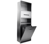 Étagère de rangement encastrée en acier inoxydable 304 étanche pour salle de bain - Finition rouge élégante - Support pour shampooing et articles de toilette - Pour poubelle et brosse WC