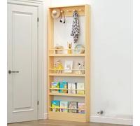 Étagère de rangement étroite à 3 à 4 niveaux derrière la porte - Nizer mural peu encombrant pour livres, chambre, salon, maison et bureau - Optimise le rangement et le désencombrement