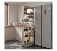 Étagère De Rangement Étroite À 7 Niveaux Étagère À Épices Roulante À Placer À Côté Du Réfrigérateur Avec Poignée Et Roulettes Pour La Cuisine, Les Pâtisseries, Le Garde-manger(Khaki,20x45x184cm)