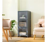 Étagère de rangement étroite - Étagère de rangement compacte avec porte - Casiers à porte rabattable en acrylique pour salon