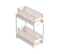 Étagère de rangement extractible pour salle de bain, organiseur fin à 2 | Rangement sous évier de cuisine, organiseur de salle de bain, étagère coulissante, assemblage facile pour les espaces étroits