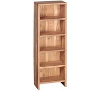 FineBuy Étagère Rangement CD Bois Massif Acacia 30 x 90 x 17 cm | Meuble de Rangement Étagère CD Petit