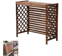 Étagère De Rangement For Plantes À Persiennes, For Cacher Le Climatiseur À L'extérieur Et For L'intimité Extérieure, Support À Fleurs En Bois Massif For Climatiseur(115x54x95cm/45.2x21.2x37.4in)