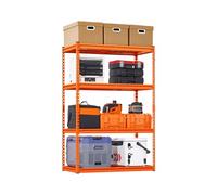Etagère de Rangement Garage Robuste Réglable 4 Niveaux Orange Capacité 1089kg
