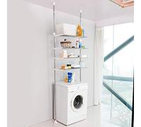 Étagère de rangement Hershii au-dessus des toilettes et machines à laver, sèche-linge, unité de rangement, double poteaux de tension