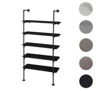 Étagère de Rangement HWC-C45 design industriel 165x80x28cm gris foncé