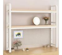 Étagère de rangement industrielle à 3 niveaux pour dortoir et extension de bureau avec panneau de grille multifonction pour la maison, le bureau et la chambre d'université Blanc