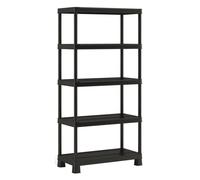 KIS Étagère de rangement Plus Shelf Tribac 90/5 – 5 tablettes – 90 x 45 x 182 cm – Noir