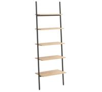 Étagère de rangement - mango - inclinée à 5 niveaux - Marron clair et Noir - 64x34x185,5cm M1833