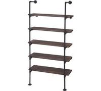 Étagère de rangement HWC-C45, design industriel 165x80x28cm - marron