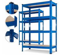 Étagère de rangement métallique - MASKO - Lot de 2 étagères - Charge maximale 700 kg - 4 niveaux