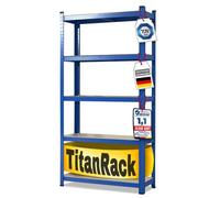 Étagère de Rangement Métallique ""Titan Pro"" - Ultra-Robuste, jusqu’à 875 kg de Charge Totale, Bleu, 180 x 90 x 40 cm