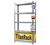 Étagère de Rangement Métallique ""Titan Pro"" - Ultra-Robuste, jusqu’à 875 kg de Charge Totale, Gris, 200 x 120 x 60 cm