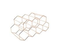 Étagère de rangement moderne en métal nid d'abeille pour bouteilles de vin, étagère de rangement hexagonale, 7 porte-bouteilles, présentoir en bois