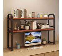 Étagère de rangement moderne pour fournitures de bureau, étagères élégantes noires et noyers (115 x 25 x 90 cm)