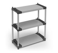 ÉTAGÈRE DE RANGEMENT MODULABLE 3 NIVEAUX EN RÉSINE STOCKAGE MODULAIRE