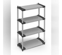 ÉTAGÈRE DE RANGEMENT MODULABLE 4 NIVEAUX EN RÉSINE STOCKAGE GARAGE