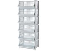 Étagère de rangement modulable en plastique 6 niveaux 110x41x30cm, Gris ARTECSIS