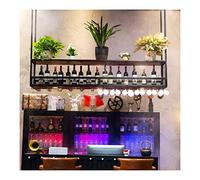 Étagère de rangement montée au plafond, organiseur suspendu à 2 couches avec étagère pour verres à vin, solution peu encombrante pour bar, cuisine, salle à manger