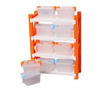 Étagère de rangement multicouche et boîte pour maison de poupée, D | Étagère d'exposition en plastique pour maison de poupée et boîte de rangement pour petites pièces et objets de collection