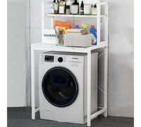 Étagère de rangement multicouche pour salle de bain - Tuyau en acier robuste - Pieds antidérapants - Support autoportant pour toilettes, buanderie, balcon - 2 couches (couleur : C)