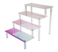 Étagère de rangement multifonction en acrylique conçue pour mettre en valeur vos articles préférés de manière élégante (4 étages)