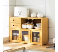 Étagère de rangement multifonction pour cuisine - 3 niveaux pour épices et support d'assiettes, 62 x 23 x 48 cm, étagères de comptoir peu encombrantes pour armoires de cuisine et crédenza