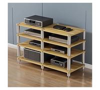 Étagère de rangement multimédia portable à 4 niveaux robuste pour home cinéma et salles de réunion - Tour d'affichage stéréo beige