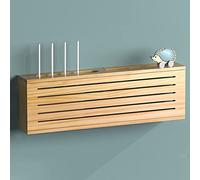 Étagère de rangement murale en bois pour routeur sans fil et organiseur de câbles avec trou de routeur de type D