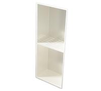 Étagère de rangement murale étanche en acier inoxydable avec drainage ouvert, pas de carrelage nécessaire, finition métallique élégante pour salle de bain (blanc 28 x 70 x 12,5 cm)