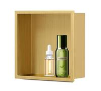 Étagère de rangement murale étanche en acier inoxydable pour douche - Pas besoin de carrelage - Carré 304 - Pour salle de bain et poubelle - Design encastré et élégant