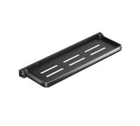 Étagère de rangement murale pliable sans perçage en alliage d'aluminium avec base ventilée pour douche, cuisine, balcon, noir, 30 cm (noir, 30 cm)